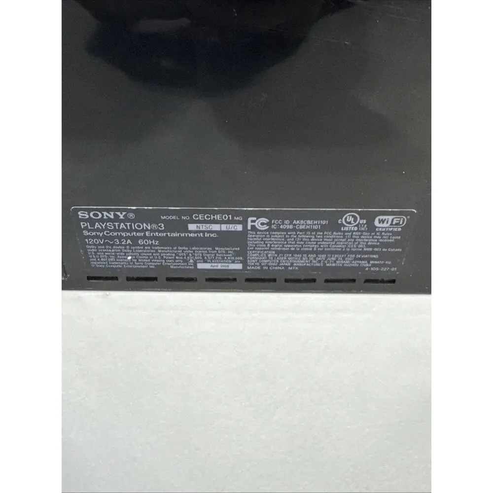 Sony PlayStation 3 PS3 CECHE01 80GB Black Console System Backwards Compatible